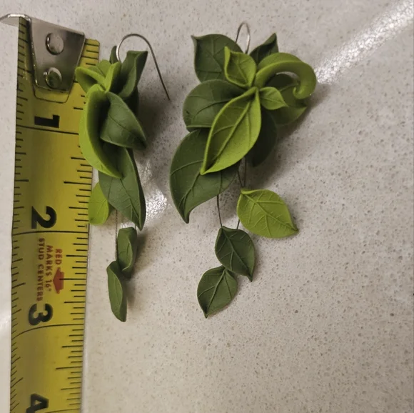 ETSY STATEMENT EARRINGS - polymer clay earrings w stainless steel wire hook - Picture 4 of 6